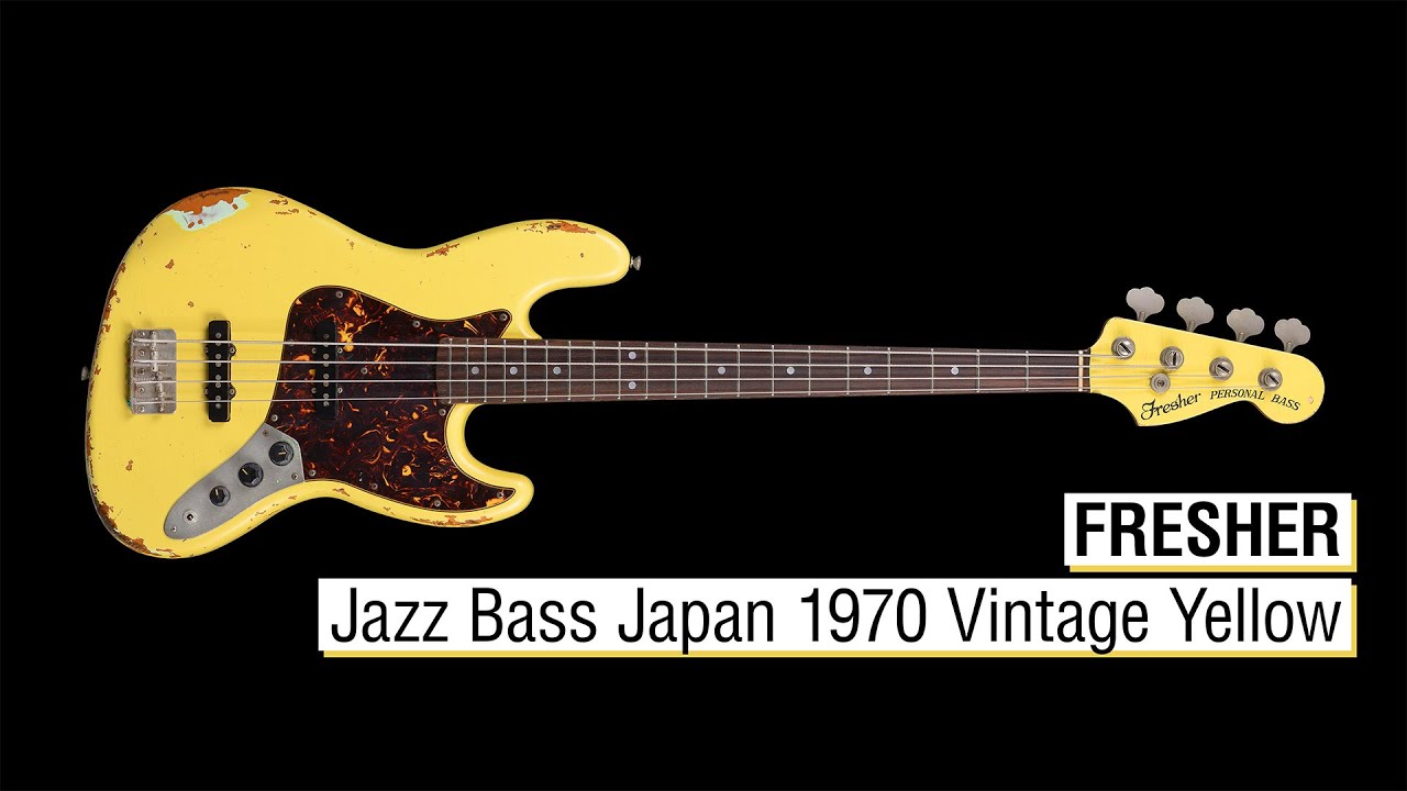 Fresher Jazz Bass Japan 1970 Vintage Yellow - YouTube