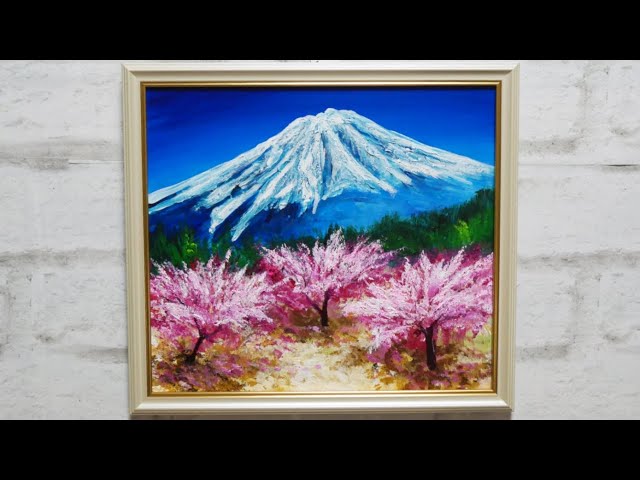 富士山 油彩画 H. Ma 作 【公式通販】