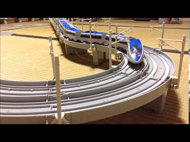 プラレール線路 アドバンス複線高架レイアウト グレー色複線ブロック