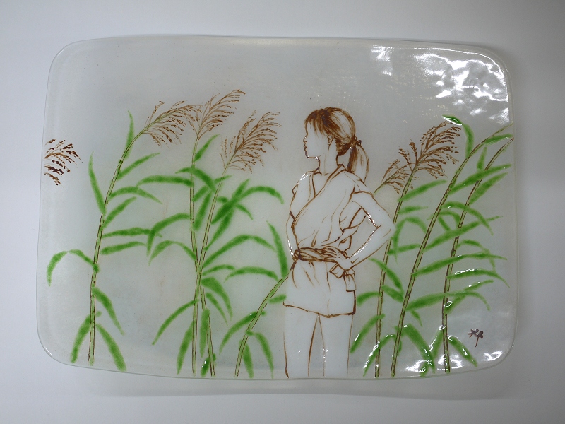 グラス工房達風 | 1515フュージング画絵皿「十牛図：10枚組」- 販売中 –