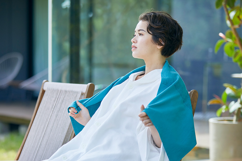 オーガニックコットンのサウナポンチョ| オーガニックコットン100