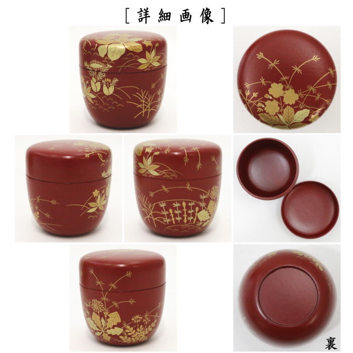 1116 茶道具春の野蒔絵棗2客未使用