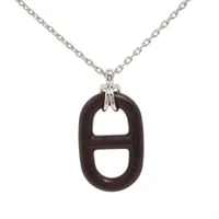 エルメス セリエ ピンブローチ メタル ブラウン×シルバー ハットピン