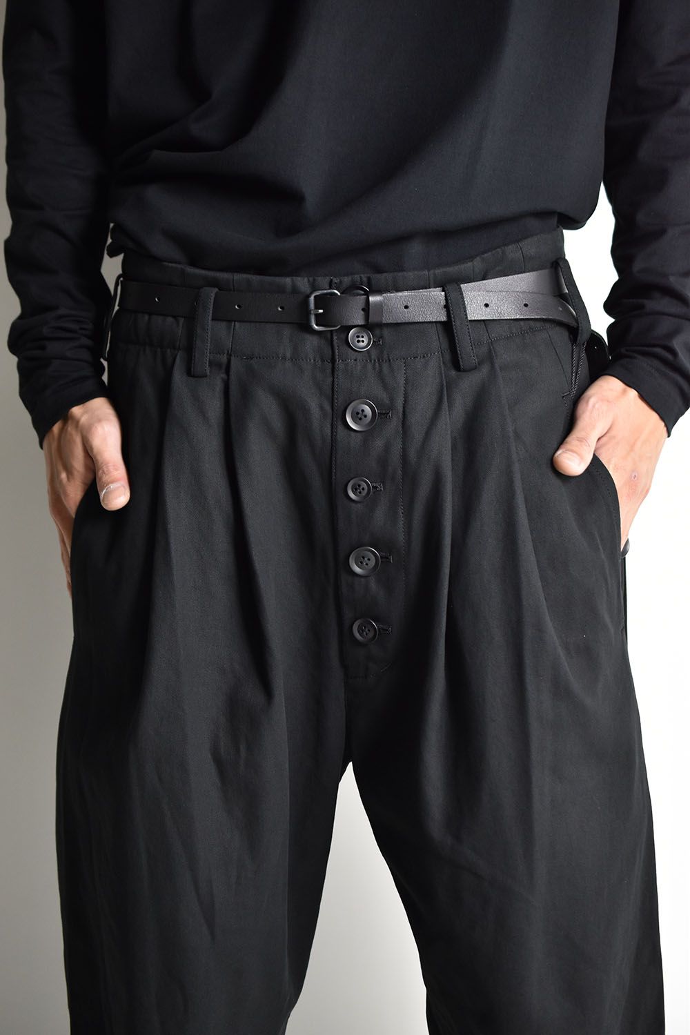 nude:masahiko maruyama - Multi Buttons Tuck Pants W Belt