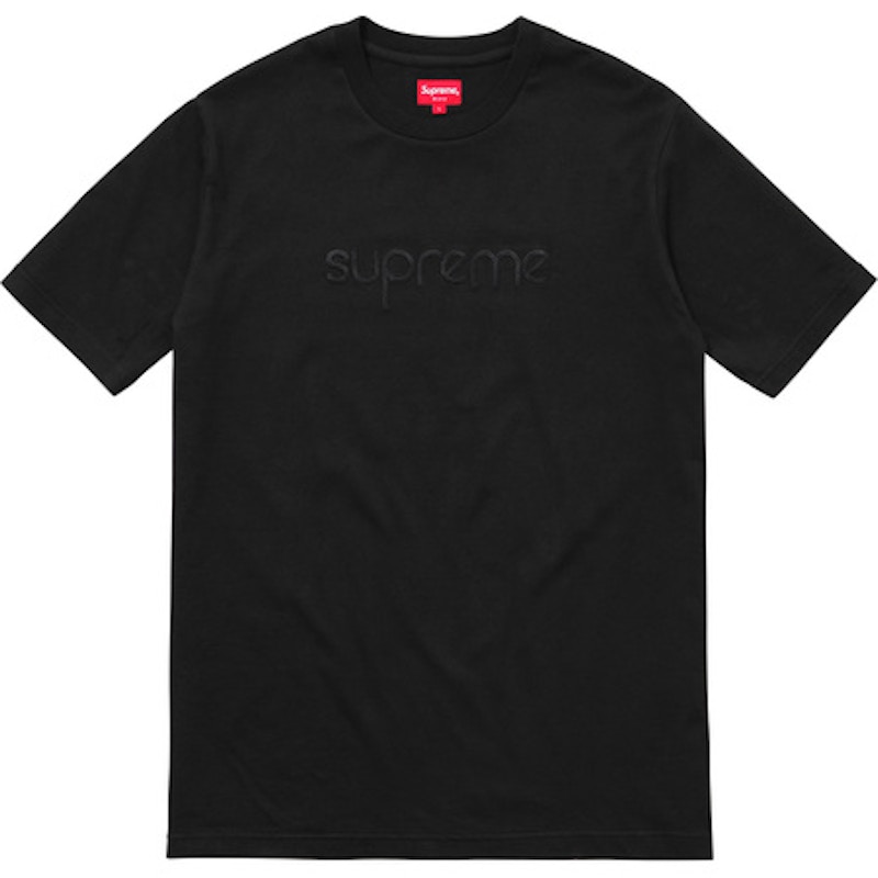 Supreme Tonal Embroidered Tee Black Men's - SS16 - US