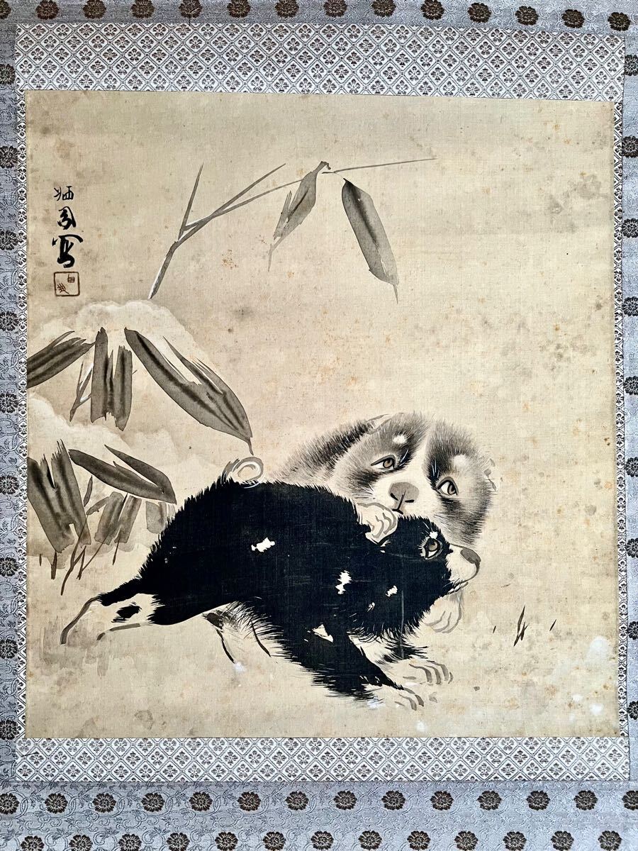 掛け軸【模写】 竹内栖鳳筆 竹に雀