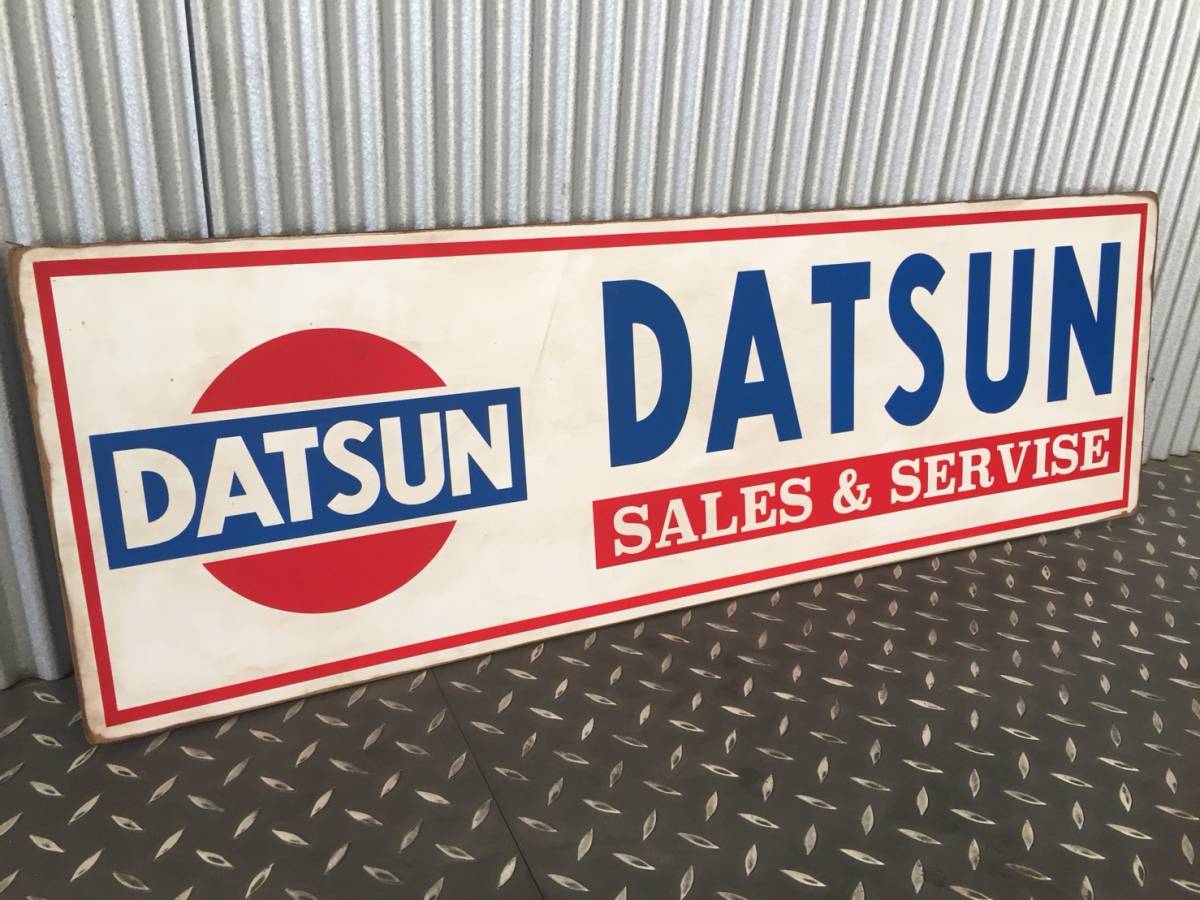 ビンテージサイン木製看板 検）DATSUNダットサンアドバタイジング