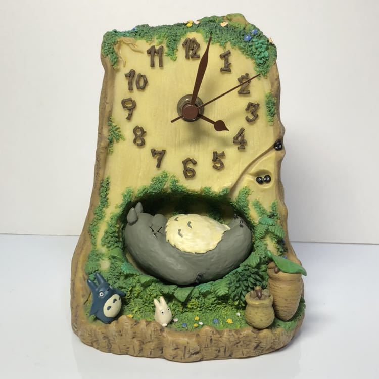 となりのトトロ 小トトロ となりのトトロ 置き時計 カレンダー付き 中