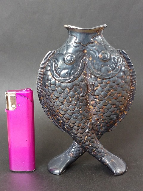 2 花瓶 Christofle クリストフル 2匹 魚 花瓶花器 置物 銀製品 【公式