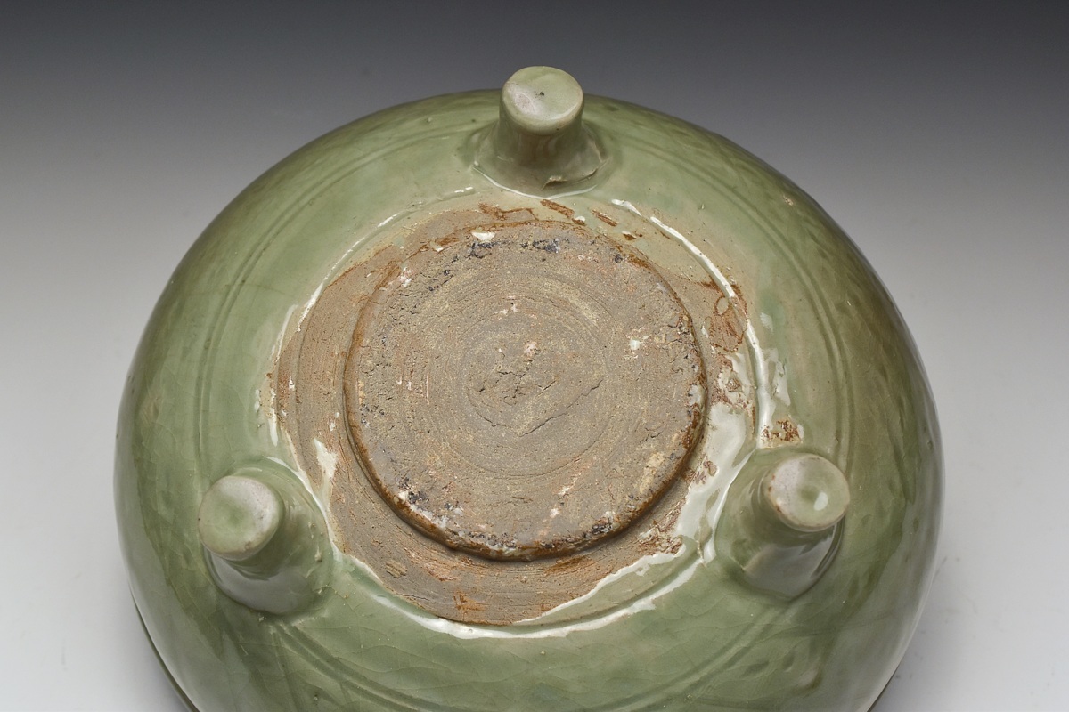 骨董 中国古玩 蛇紋石 三足香炉