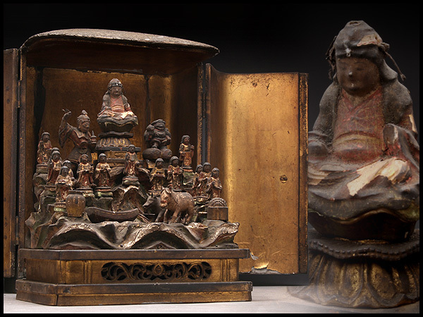 古い 木製 厨子 仏教美術 古美術 古道具 アンティーク オブジェ 古い