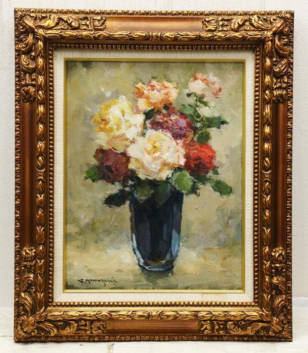 油彩画 【薔薇と花瓶】F3 油彩画 【薔薇と花瓶】F3