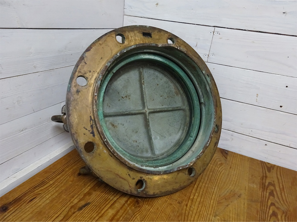 ☆レア☆ 丸窓 船の窓 船舶窓 本物 強化ガラス 船舶丸窓