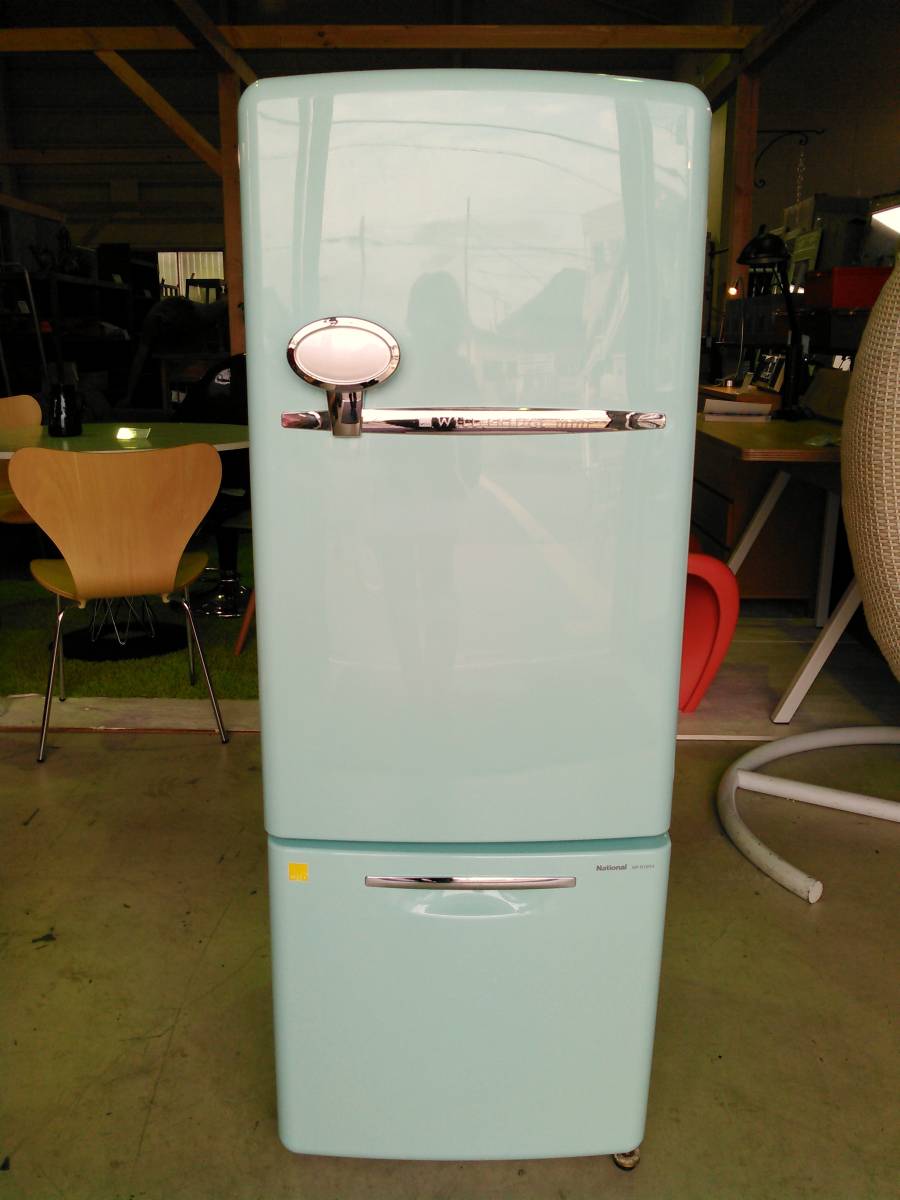 National NR-B16RA 冷蔵庫 水色 2ドア レトロ National NR-B16RA