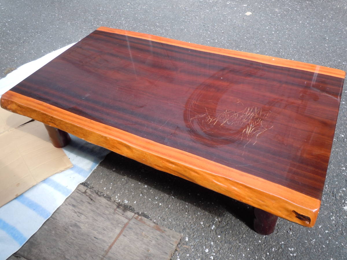 クラシック木製 座卓 銅板 木製座卓 レトロ レトロ 座卓 木製座卓