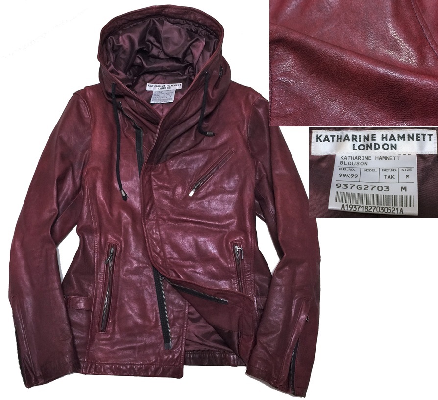 KATHARINE HAMNETT(キャサリンハムネット)ラムレザージャケットM 羊革