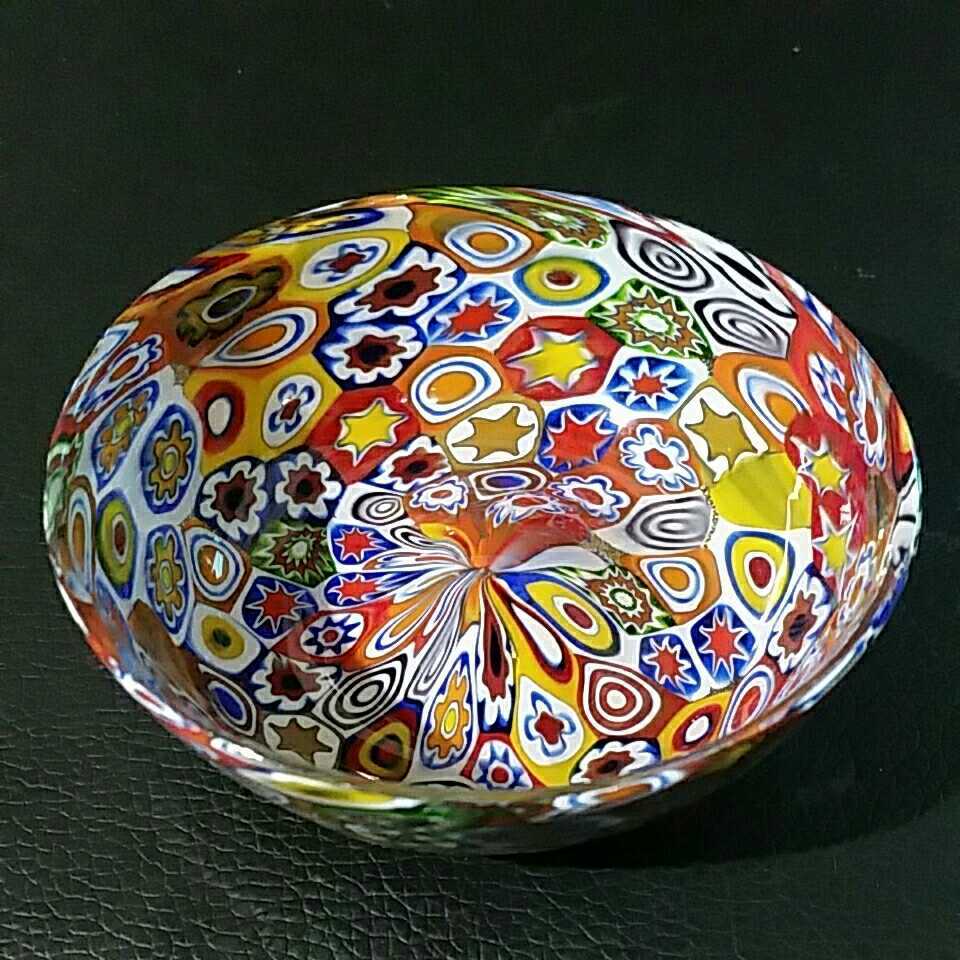 MURANO】ITALY☆ムラノ 金彩 ミルフィオリ 小鉢 皿 ☆プレート