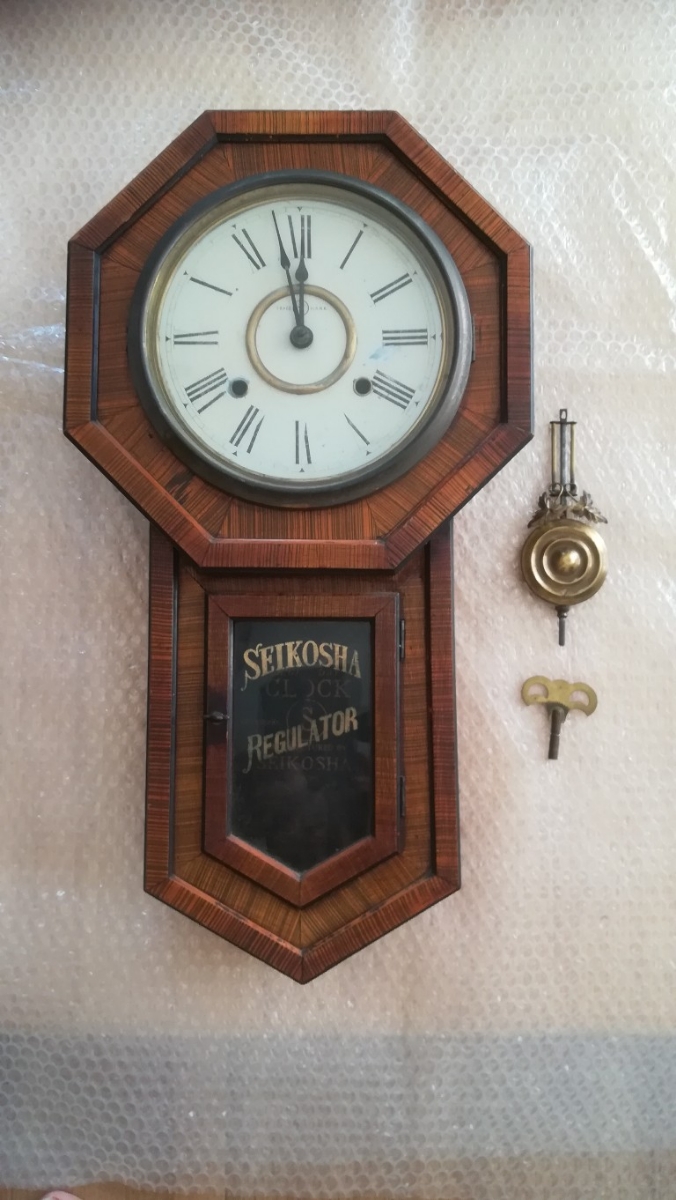 精工舎 SEIKOSHA 掛け時計 柱時計 八角 ゼンマイ時計 【公式通販】