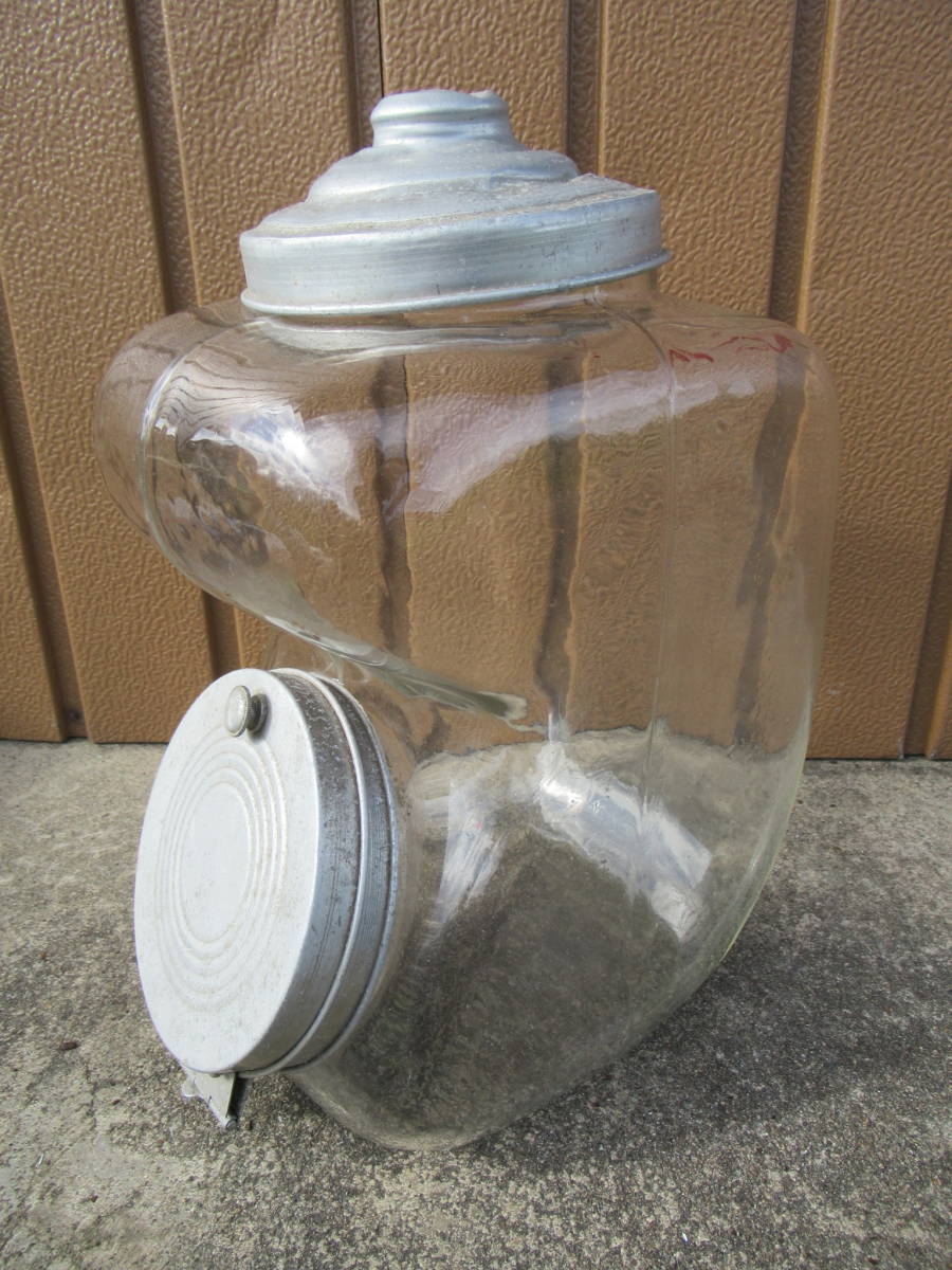 存在感抜群！アルミ開閉蓋付きの煙草陳列用ガラス瓶◇たばこ瓶◇ 【