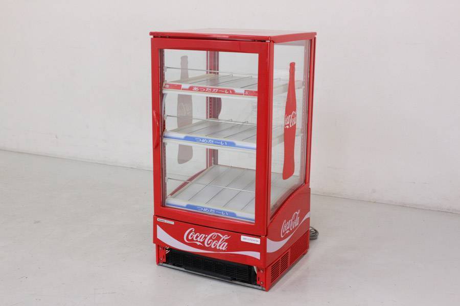 コカ・コーラ 温冷ショーケース 4面ガラス 業務用 冷蔵庫 2段温冷切替