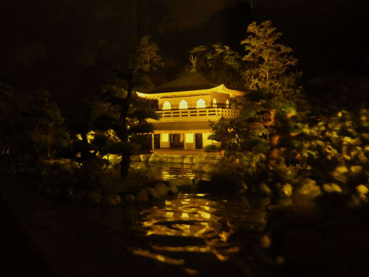 1/150・雪の金閣寺・ジオラマ・完成品・LEDライトアップ・アクリル