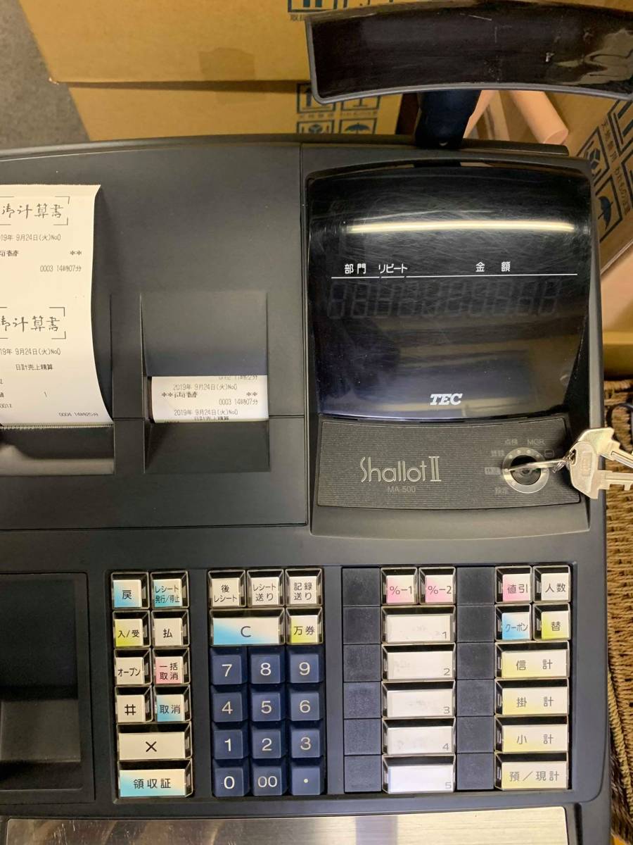 ロ*ト様 TECレジスター MA-500 Sキー1つ付き 動作品 ロ*ト様 TEC