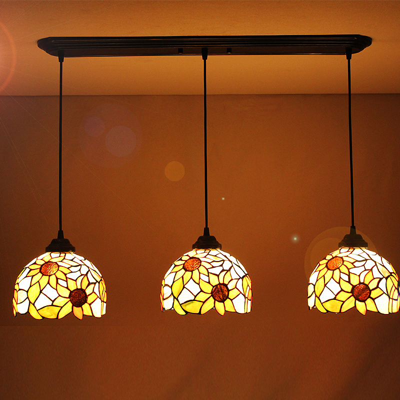 ペンダントライト ステンドグラスランプ 照明器具 おしゃれ ひまわり柄