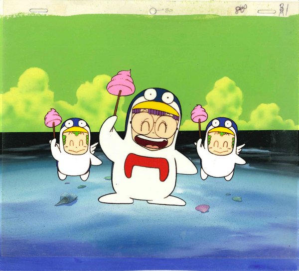 Dr.スランプ アラレちゃん セル画2枚+背景 Dr.スランプ アラレちゃん