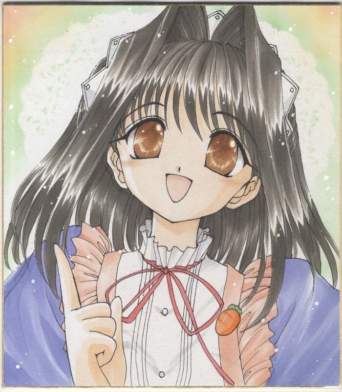 藤枝雅 直筆カラー色紙「Piaキャロットへようこそ！！」榎本つかさ