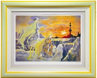 ヒデ 松本零士銀河鉄道999星の海の道程標シルクスクリーン版画 直筆