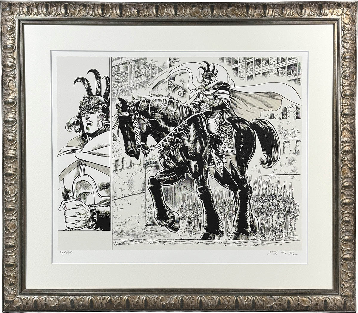 北斗の拳、原哲夫先生直筆サイン入り。いくさの子キャンバスアート