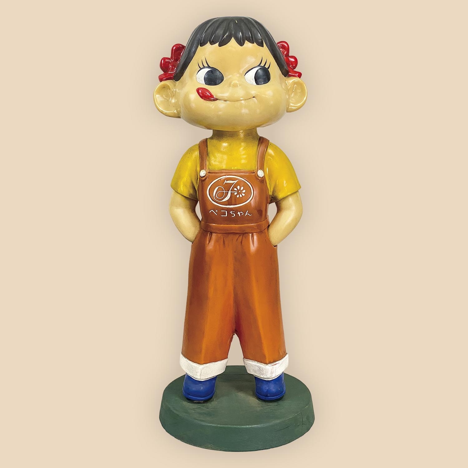 1022］ 不二家 店頭用首振りペコちゃん 木製台座