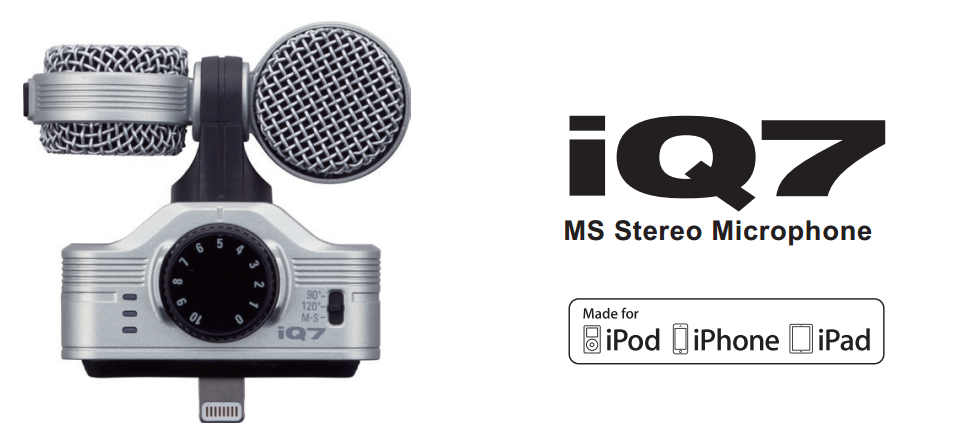 ZOOM iQ7 | iPhone / iPad 用の高品質なステレオコンデンサマイク