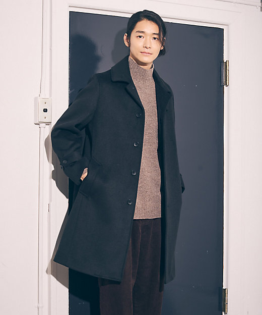 ハイブリッド ウールビーバー ステンカラーコート（4720WM08