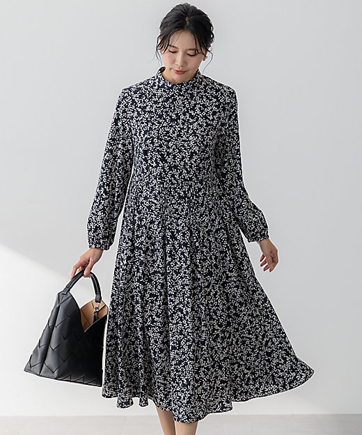 洗える】シャドーリーフプリント ワンピース（OPWSGM0305