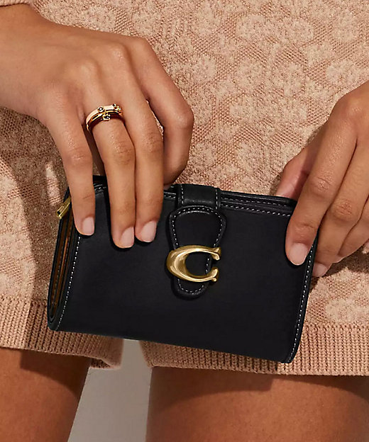 COACHコーチ高級スムースレザータビーミディアム二つ折り財布 タビー