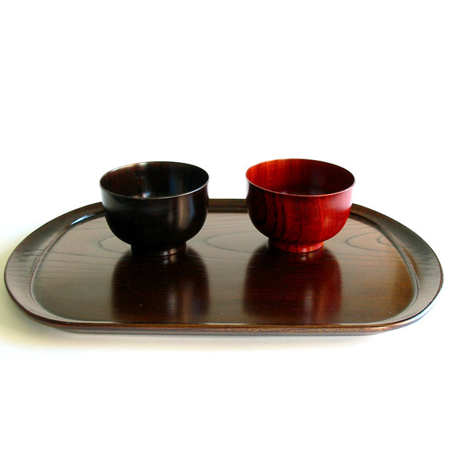 楕円盆 和楽 欅 木製 漆塗り トレー 漆器の井助