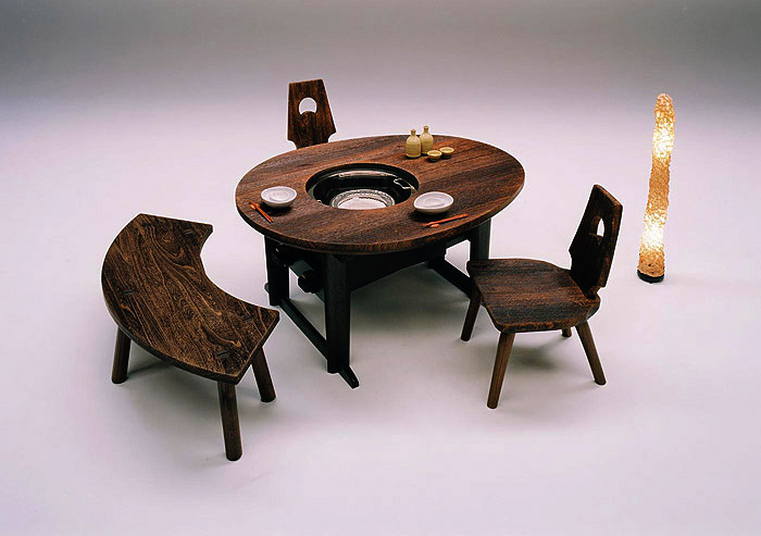 囲炉裏テーブル 火鉢 無垢材 昭和レトロ 大きめ 囲炉裏テーブル 大きめ