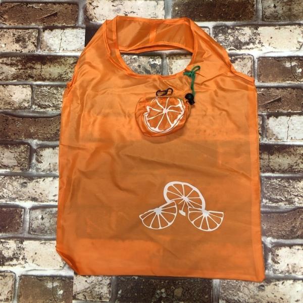 可愛いフルーツのデザイン 【みかん・オレンジ】 ショッピングバッグ F