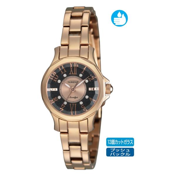 AUREOLE（オレオール）アクセリーゼ13面カットガラス3針クォーツ