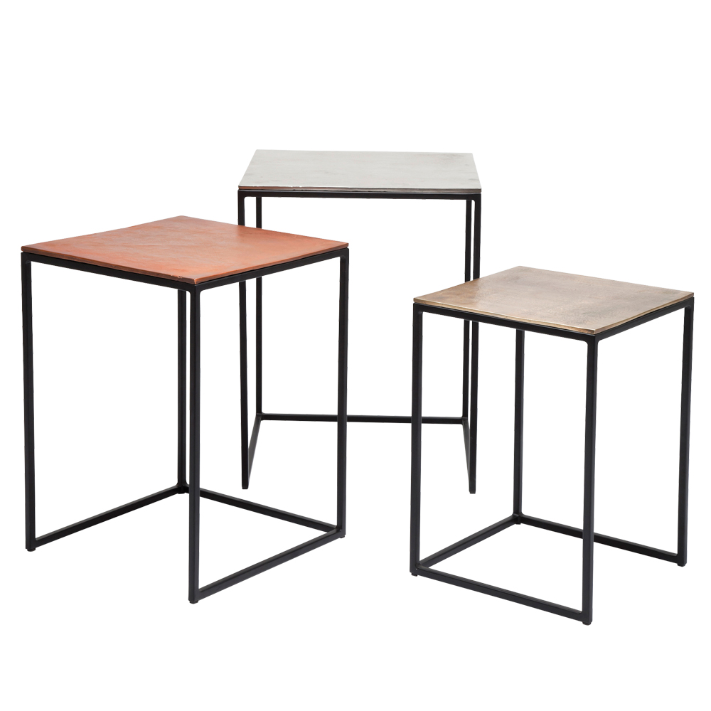 廃番】ロフトスクエアヴィンテージ(3/Set) サイドテーブル - サイド