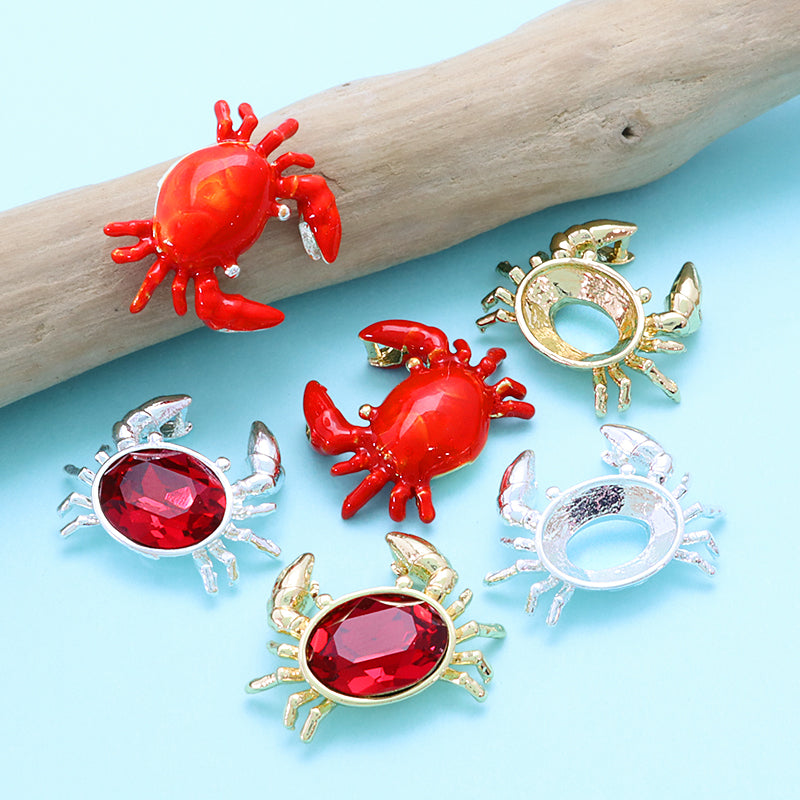 石座チャーム カニ ＃4120 8×6mm用 シルバーメッキ – 貴和製作所