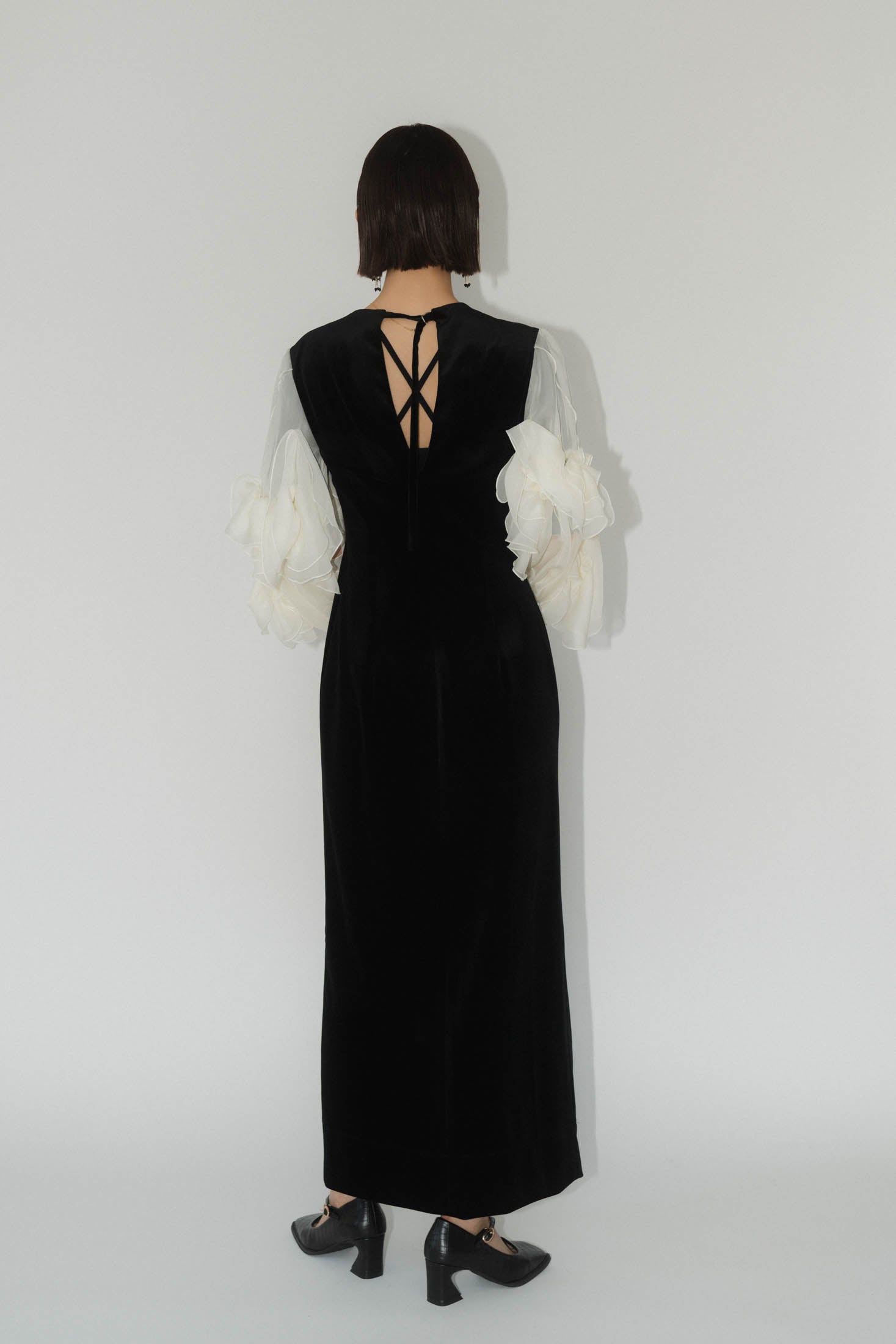 2way chiffon docking one piece/black