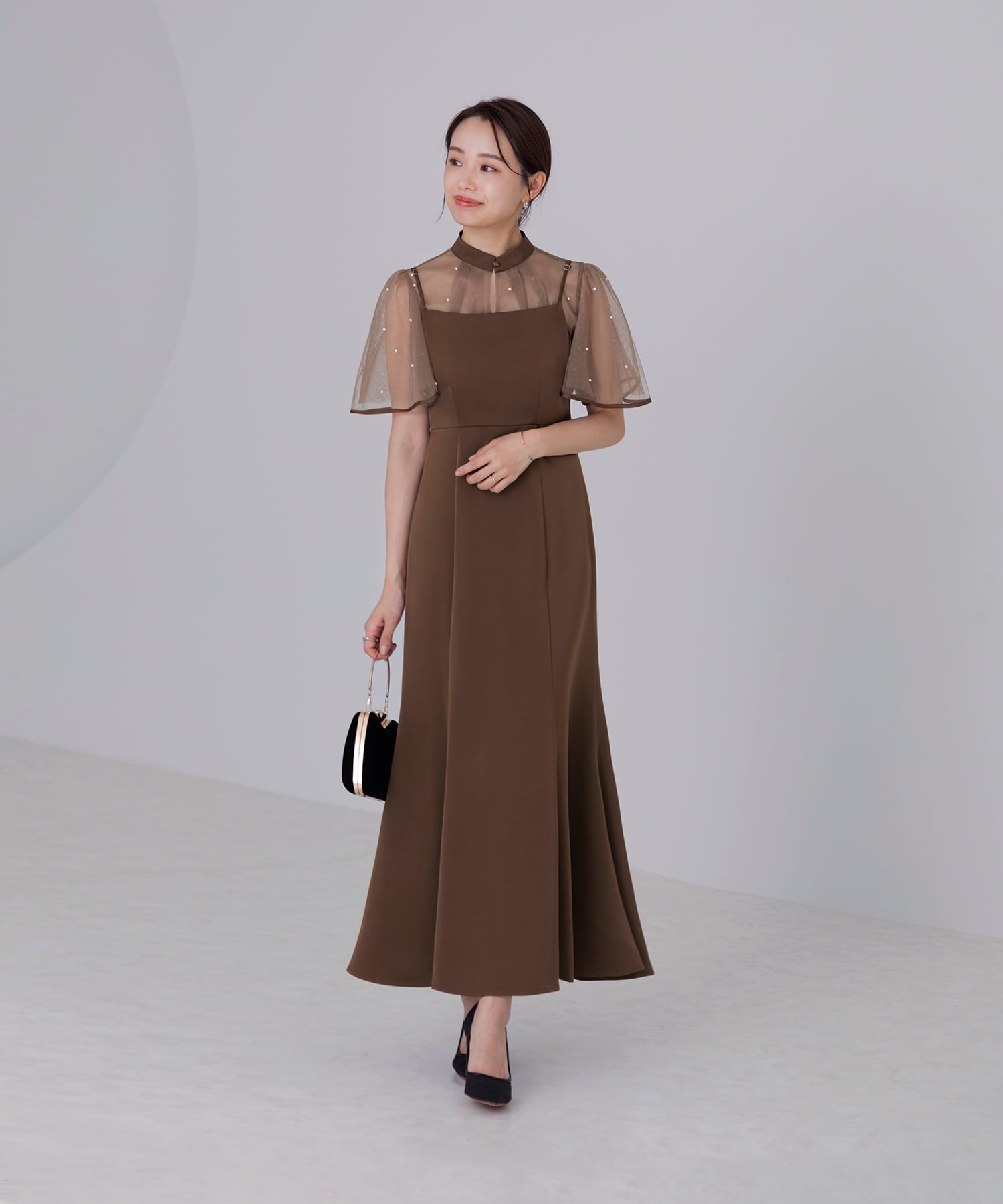 Leja】スパンコールボタニカルマーメイドボレロ2WAYドレス