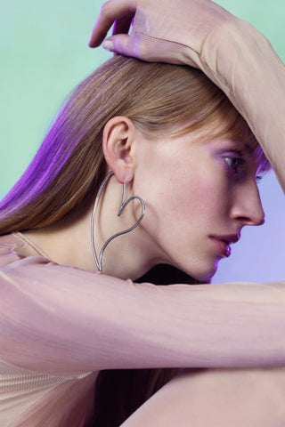 MAM ハート型シルバーピアス 大ぶり 316L grand heart pierce （大きめ