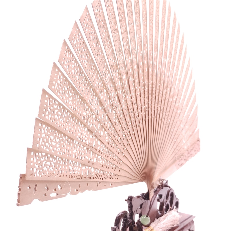 白檀扇子 インド産白檀 檀香扇 XS102-50 20cm | 工芸扇子,白檀、紫檀