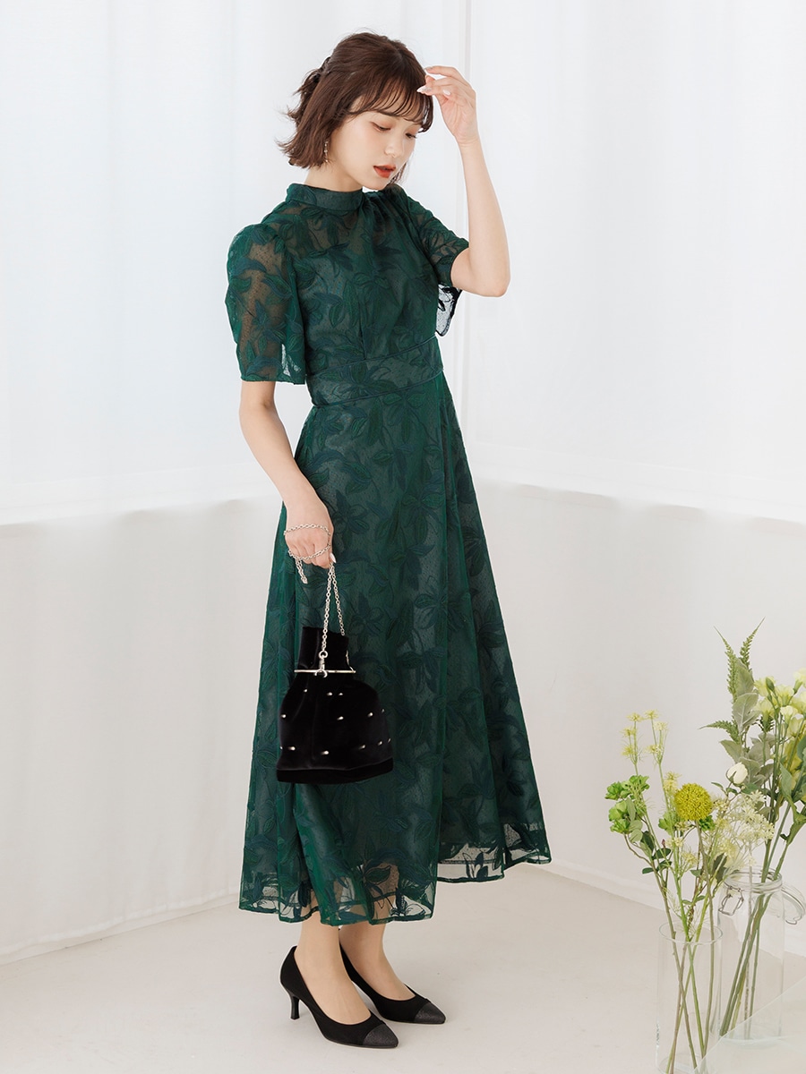 美品】Aimer 定価3万円❣️チュール ドレス 9号 M エメ グリーン 楽天