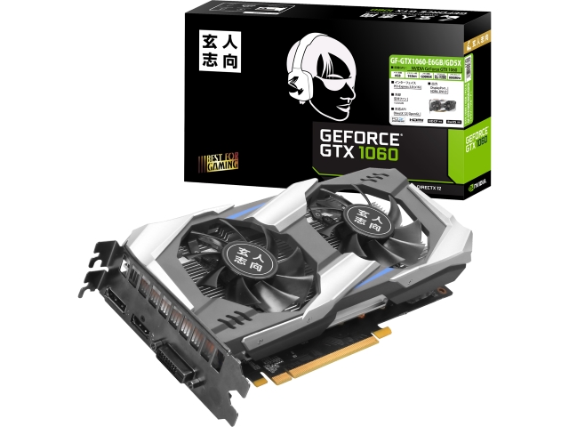 玄人志向 GF-GTX1060-E6GB/GD5X GeForce GTX 1060 6GB 192-bit GDDR5X