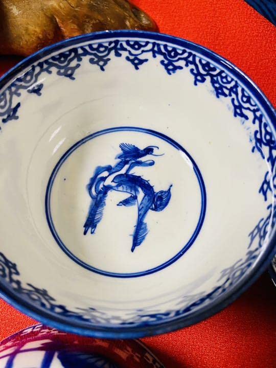 古伊万里 赤絵 草花紋に麒麟の図 膾皿 2客 D119AS-BVx 古伊万里 赤絵