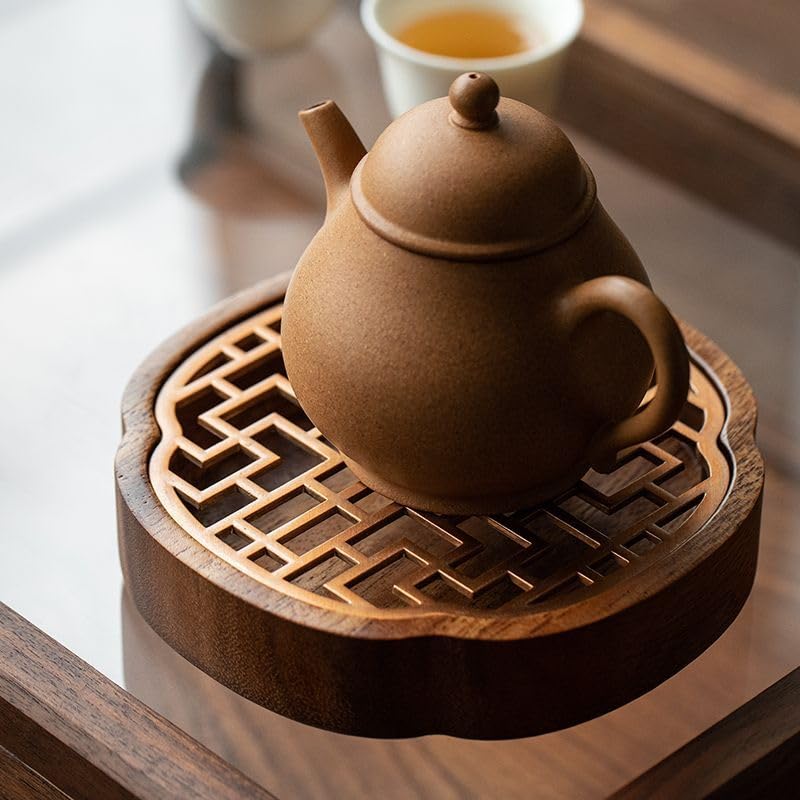 Amazon.co.jp: 茶盤 茶台 木製 お茶 茶皿 中国茶器 器 排水式茶盤